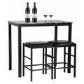 Small Kitchen Table Dining Table Set 3-Piece Table Faux Marble Tavern Set Breakfast Nook Table Set Dining Room Table Set for Small Spaces Home Furniture Rectangular Modern