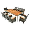 Luxurious Rattan Patio Dining Set - 9 Pieces - 44.1 - Elevate your outdoor dining experience!