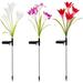 Pack of 3 solar lamps for outdoor garden LED solar lights garden lamps with color changing lily flowers solar light for garden path patio backyard decoration