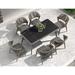 LEAF Patio Dining Set of 9 All-Weather Metal Table Chair Set Patio Rattan Furniture Set for Backyard Garden Outdoor Dining Set