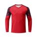 YiZYiF Boys Quick Dry Goalie Shirt Football Uniform Sponge Padded Goalkeeper Jersey Long Sleeve Shirt Red 16-18