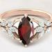 Dainty Promise Ring Inlaid Scarlet Oval Zircon 18k Gold Plated Engagement Wedding Jewelry For Female Evening Party Decor