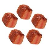 5 Pcs Simulated Beef Nuggets Restaurant Prop Kitchen Beef Cube Model Kitchen Decir Fake Meat Beef Cube Decoration