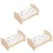 Doll House Cot Set of 3 Miniature Supplies Accessories Decor Baby Bed Cotton Wood