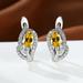 Water Drop Stone Hoop Earrings For Women Luxury Multicolor Zirconia Leaf Crystal Silver Color Wedding Hoop Earrings