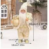 1pc 12 Standing Santa Claus Ornament Santa Claus Figurines Christmas Santa Collection Christmas Decoration Holiday Party Home Decor Window Decor Christmas Decor Aesthetic Room Decor Art Supplies Home