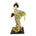 Esquirla 12 Japanese Geisha Asian Geisha Doll Sculpture Ethnic Japanese Geisha Dolls Girl Statue for Office Shelf Tabletop Home Decor Fluorescent Green