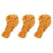 3 Pcs Simulation Fried Chicken Model Decor Toys PVC Drumstick Pendants Artificial Fried Playing House Props Child