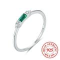 Gorgeous 925 Sterling Silver Rectangular Green Zircon Eternity Ring - Perfect Engagement & Wedding Gift for Your Bride!