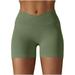 nerohusy Athletic Shorts Womens Women s Workout Shorts High Waisted Compression Yoga Spandex Volleyball Biker Shorts for Women Seamless Fitness Yoga Shorts Army Green M