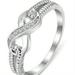 1pc Infinity Symbol Ring - Elegant Platinum Rhinestone Design for Women