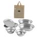 Miulika Stainless Steel Plates and Bowls Camping Cookware Set Lightweight Salad Bowl 6x Camping Mess Set for Camp Family Beach Picnic