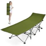 Folding Camping Cot with Headrest & Storage Pocket - Comes with a portable carrying bag for easy transportation and storage - 15.2 - Rest easy outdoors with our sturdy camping cot!