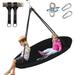 PRINIC 43 700LBS Saucer Tree Swing for Kids Waterproof Flying Saucer Swing with Swivel Hanging Straps Adjustable Ropes Round Mat Spinner Swing for indoor/playground swing set Black
