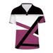 JURANMO Big and Tall Mens Golf T-shirts Geometric Print Polo Shirts Summer Outdoor Sport Tee Tops Moisture Wicking Blouse Tees Deals of the Day Hot Pink XL