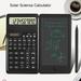 Meijuhuga Scientific Calculator with Writing Board Solar Battery Powered 10 Digits Standard Function LED Display Student Calculator Office Supplies