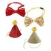 Kitten Collars Outfits for Girls Pet Hat Bow Tie Christmas Hats Headwear Birthday Red