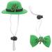 2 Pack St. Patrick s Day Cat and Dog Hats - 1 Pet Tie 1 Green Hatï¼Œ Pet Costume Accessory Irish Leprechaun Top Hats for Cats and Puppies Green St. Patrick s Party Supplies