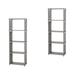 2pcs Bookshelf Shelf Rack Storage Rack Magazine Rack Bookcase Shelving Display Shelves Storage Unit PP and Non-woven Fabric Shelf (Five-story Silver Gray)