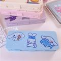 Kawaii Kuromi My Melody Cinnamoroll Cute Cartoon Double Storage Stationery Box Student Plastic Pencil Box Girl Heart Gift