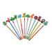 12 Pcs Sketching Pencil Pencils for Kids Stationary Cartoon with Eraser Bamboo Wooden Child