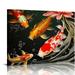 ARISTURING 3 Piece Nine Koi Fish Canvas Painting Wall Art Feng Shui Lucky Carp in Lotus Pond Picture Prints Traditional Chinese Painting Poster for Bathroom Spa Room Decor Framed