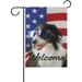 Hyjoy Beautiful Border Collie American Flag Garden Flag 28 x 40 Inch Vertical Double Sided Welcome Yard Garden Flag Seasonal Holiday Outdoor Decorative Flag for Patio Lawn Home Decor Farmhouse Party