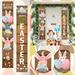 Sueyeuwdi Happy Birthday Banner Easter Decorations Banner Porch Sign Welcome Hanging Front Door Decor Happy Easter Banner Festival Decorative Hanging Banner Door Flags Easter Decorations Brown