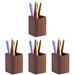 Set of 4 Wood Pen Holder Desktop Makeup Brush Organizer Drawer Scratch-resistant Man Bamboo Wooden
