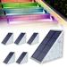 KISPATTI Solar Step Lights Outdoor Waterproof RGB Outdoor Stair Lights Solar Step Light for Outside Solar Deck Lights Outdoor Decor for Stair Front Porch and Patio 6 Pack