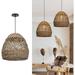 JIAH Woven Pendant Lights Modern Boho Hanging Lamp with Handwoven Woven Rattan Shade Farmhouse Coastal Pendant Light Fixtures for Kitchen Island Dining Room Bar Foyer Hallway