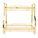 2024 Bathroom Storage Shelf Wall Mounted Corner Organizer Standing Rack for Living Room Bedroom Kitchen White and Gold 2 Tier