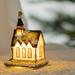 Kiplyki New Arrivals Christmas Resin House Decoration Decorations Microscape Gifts Christmas Crafts LED Warm Light Christmas Resin House Christmas Decoration Home Desktop Christmas