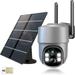 Outdoor Cameras for Home Security - 4G LTE Cellular No WiFi Solar Security Cameras Wireless Outdoor with Floodlight Color Night Vision PIR Detection Siren 2 Way Talk - Grey