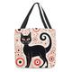 Women's Tote Shoulder Bag Canvas Tote Bag Customize Oxford Cloth Shopping Holiday Print Large Capacity Foldable Lightweight Cat Black / Red Custom Print White