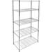 Heavy Duty 5-Shelf Shelving Unit 1750Lb Capacity 35.43 W x 17.72 D x 70.87 H Chrome HKSHLF35187005C Aluminum