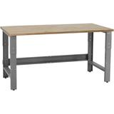 Table & Workbench: 1 Thick Solid Wood Oiled Butcher Block Top Height Adjustable 30 D X 48 L X 30 - 36 H - By