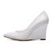 Women's Wedding Shoes Valentines Gifts Wedge Heels Party Wedding Heels Bridal Shoes Bridesmaid Shoes Wedge Wedge Heel Pointed Toe Elegant Business Minimalism PU Loafer White