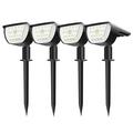 4Pcs 32LED Outdoor Solar Landscape Spotlights Three Mode Solar Light Controlled Lawn Light Spotlight for Yard Garden Driveway Patio White Light