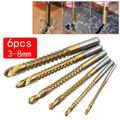 6pcs Saw Set Drill Tool Steel Titanium Wood 3/4/5/6/6.5/8mm Twist Bit High Speed Woodworking Drill Hss 91mm