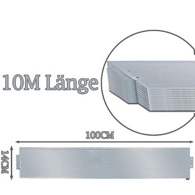 Swanew Rasenkante 10m 100x14cm Metall Beetumrandung verzinkt Maehkante Beeteinfassung - Laenge 10m Image