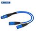 XLR Y-Splitter Cable 3Pin XLR Female to Dual 2 Male Color Y Cord Balanced Microphone Adaptor Patch Cable 0.3M-5M Blue 3m