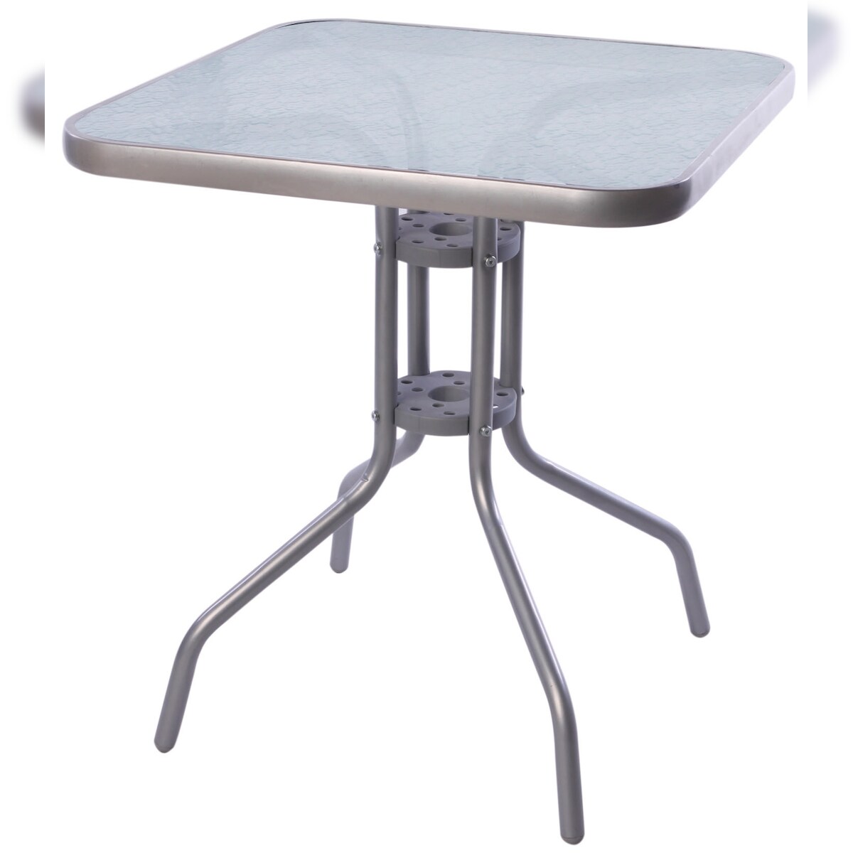 INDA-Exclusiv Bistrotisch Balkontisch Glastisch Gartentisch Glas Metall 60x60cm Image