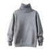 QIANGONG Boys Hoodies and Sweatshirts Solid Boys Hoodies and Sweatshirts Turtleneck Long Sleeve Boys Hoodies and Sweatshirts Grey 2-3 Years