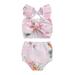 FOCUSNORM Summer Toddler Baby Girls Swimwear Clothes Sleeveless Bowknot Ruffle Tank Top Dot/Floral Print Shorts Bathing Suit