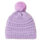 ASEIDFNSA Baby Boys Girls Thick Beanie Hat Knitted Caps Beanies Pompom Plush Lined Hats Elastics Turban Winter Warm Hat Warm for Cold Weather Purple