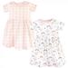 Luvable Friends Baby and Toddler Girl Cotton Short-Sleeve Dresses 2pk Unicorn 5 Toddler