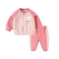 Cathalem Big Kid Childrenscostume Toddler Coats 6 Piece Set Kids Toddler Baby Boys Girls Long Sleeve Cute Cartoon Animals Coats Outwear Toddler Shirt (Pink 3-4 Years)