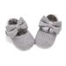 Infant Baby Girls Bowknot Shoes Soft Sole Princess Wedding Dress Flats Prewalker Newborn Light Baby Sneaker Shoes Gray 6-12M
