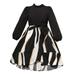 Toddler Child Dailywear Long Sleeve Dance Party Dresses Clothes Stripe Prints Princess Dress Cute Lovely Children